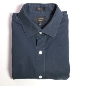 J.Crew Ludlow Shirt Mens Size 15.5 32 Blue Button Up Slim Premium Cotton Blend